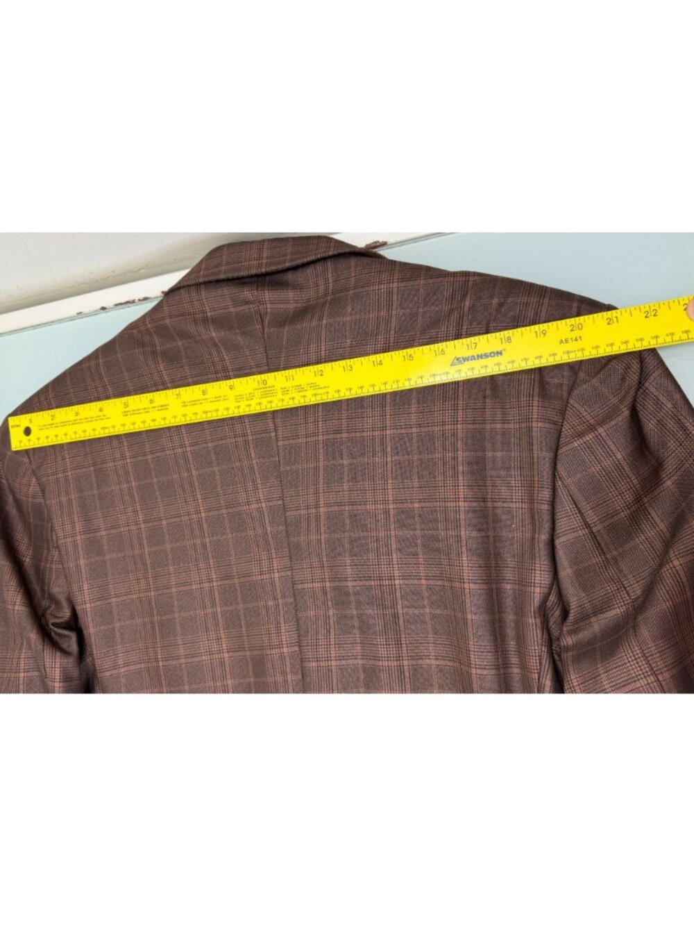 Vinci 3 Piece Suit 50L Blazer 40x30 Pants Vest Brown Plaid 2 Button Double Vent - Picture 12 of 16